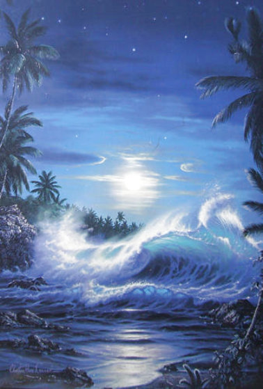 Maui Moon II AP 1993 Limited Edition Mixed Media by