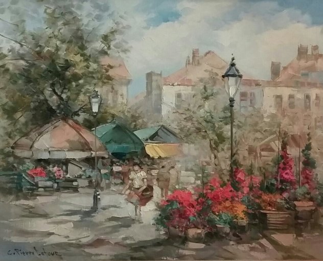 Flower Market 31x37 Original Painting by Pierre Latour