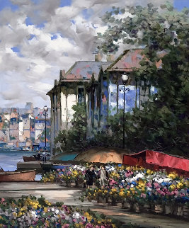 Belgian Bloom 1997 48x36 Original Painting - Pierre Latour Belgian Bloom 1997 48x36 Original Painting - Pierre Latour