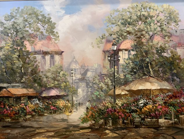 Flower Market 42x54 Original Painting by Pierre Latour