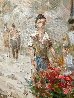 Untitled (Flower Market) 39x49 Original Painting by Pierre Latour - 2