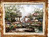Flower Market Barge 1990 39x49 Original Painting by Pierre Latour - 1