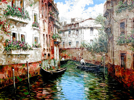 Venice Canal  40x50 - Huge - Italy Original Painting - Pierre Latour