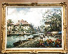 Parisian Flower Market 45x55 - Huge - France Original Painting by Pierre Latour - 1