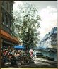 Parisian Flower Market 32x21 - France Original Painting by Pierre Latour - 2