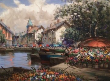 Bountiful Flowers 1996 53x43 Original Painting - Pierre Latour Bountiful Flowers 1996 53x43 Original Painting - Pierre Latour