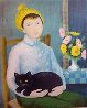 Woman With Cat 1950 Limited Edition Print by Angelina Lavernia - 1
