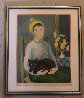 Woman With Cat  1950 Limited Edition Print by Angelina Lavernia - 1