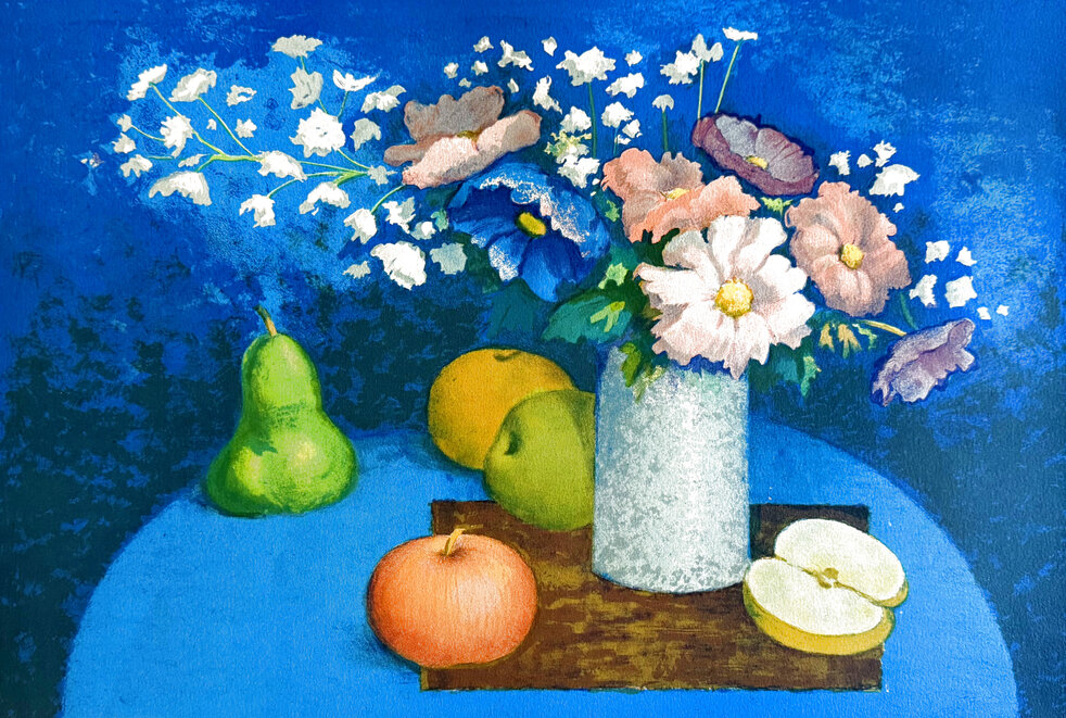 Nature Mortes sur Fond Bleu by Angelina Lavernia