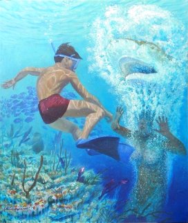 Bubble Boy 2012 72x60 Huge Original Painting - Charles Lawrance Bubble Boy 2012 72x60 Huge Original Painting - Charles Lawrance