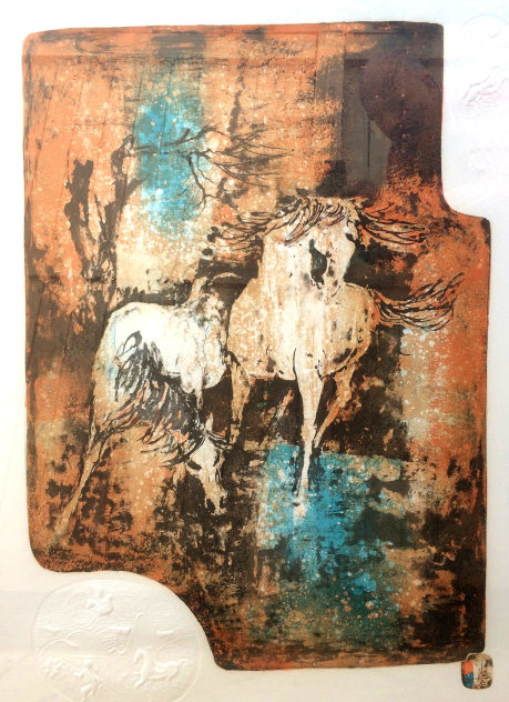 Horses in the Wind 1979 Limited Edition Print by  Lebadang