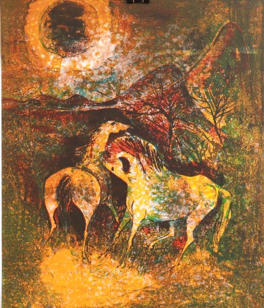 Chevaux au Clair de Lune (Horses in the Moonlight) Limited Edition Print by  Lebadang