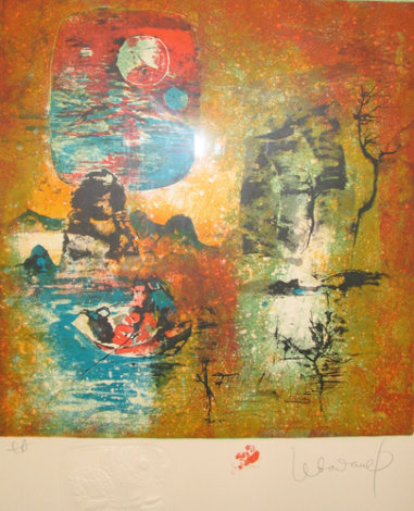 Boat and the Moon 1981 Limited Edition Print -  Lebadang