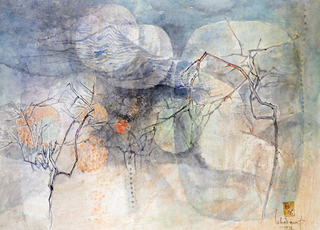 Untitled Early Watercolor 1978 31x39 Watercolor by  Lebadang