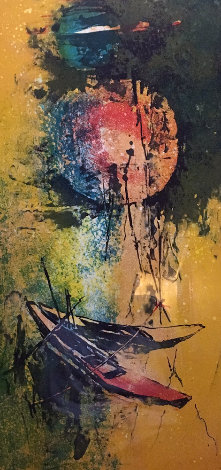Two Red Boats 1974 Limited Edition Print -  Lebadang
