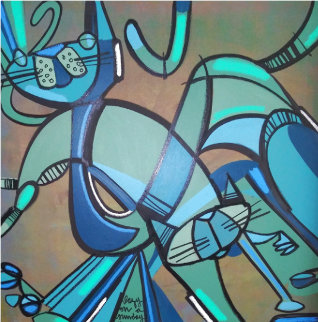 Lazy Sunday Afternoon 1976 2015 36x36 Original Painting - David Le Batard Lebo Lazy Sunday Afternoon 1976 2015 36x36 Original Painting - David Le Batard Lebo