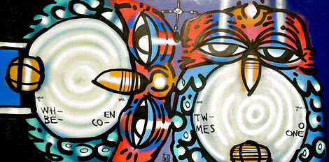 When Two Become One 2018 46x82 - Huge Mural Size Original Painting - David Le Batard Lebo