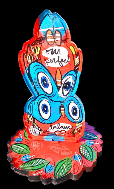 Our Perfect Balance Unique Acrylic Sculpture 2019 9 in Sculpture by David Le Batard Lebo