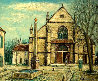 Old Gothic Church in France 1972 29x33 Original Painting by Alois Lecoque - 0