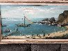 Untitled (Boat at Shore) 31x55 - Huge Original Painting by Alois Lecoque - 1