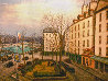 Paris Street Near Seine River 1967 34x42 Original Painting by Alois Lecoque - 0