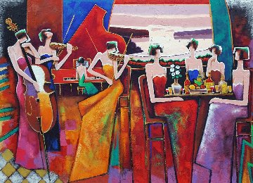 A Femme Gathering 30x40 Original Painting - Charles Lee A Femme Gathering 30x40 Original Painting - Charles Lee