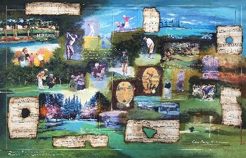 Golf Through Time 2007 44x34 Huge Original Painting - Charles Lee Golf Through Time 2007 44x34 Huge Original Painting - Charles Lee