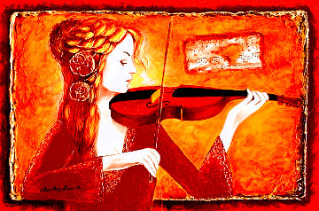 Violin Solo I 2015 32x41 Huge Original Painting - Charles Lee Violin Solo I 2015 32x41 Huge Original Painting - Charles Lee