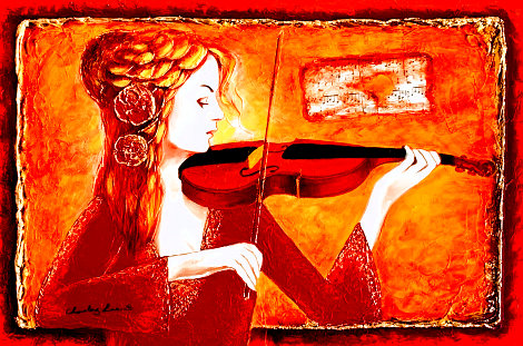 Violin Solo I 2015 32x41 Huge Original Painting - Charles Lee