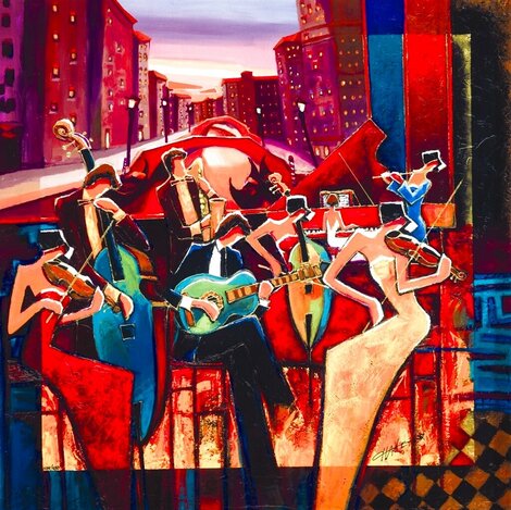 Venetian Serenade 2017 Framed Caldograph on Wood - Italy Limited Edition Print - Charles Lee