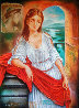 Untitled Portrait of a Young Woman With Red Sash 46x37 Huge Original Painting by Charles Lee - 0