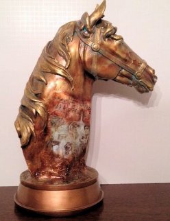 Noble Steed Painted Plaster Sculpture 2012 19 in Sculpture - Charles Lee Noble Steed Painted Plaster Sculpture 2012 19 in Sculpture - Charles Lee