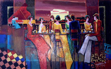 A Few Good Friends 2008 57x39 Original Painting - Charles Lee A Few Good Friends 2008 57x39 Original Painting - Charles Lee