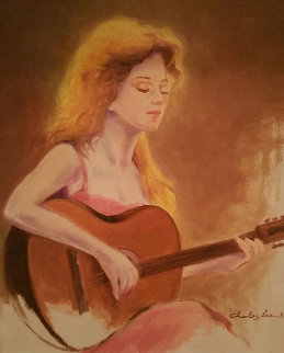 Delightful Melody 2015 30x25 Original Painting - Charles Lee