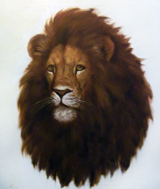 Untitled Lion 27x23 Original Painting by David Lee