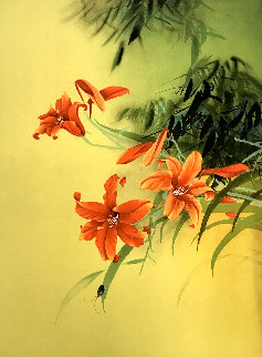 Untitled Orange Lilies With Beetle Limited Edition Print - David Lee Untitled Orange Lilies With Beetle Limited Edition Print - David Lee