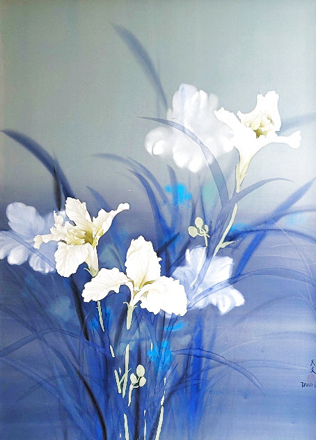 Early Blossoms Watercolor 1981 48x38 Huge Watercolor by David Lee
