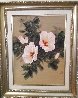 Still Life Floral 33x27 in Silk Original Painting by David Lee - 1