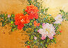 Bountiful Spring Watercolor on Gold Leaf  28x40 - Huge Watercolor by David Lee - 0