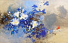 Rhapsody in Blue Watercolor on Silk 32x46 - Huge Watercolor by David Lee - 0