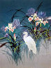 Untitled Egret Painting 48x36 Huge Original Painting by David Lee - 0