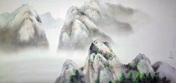 Passage to Emerald Mountain Watercolor 1997 34x58 Super Huge Original Painting - David Lee Passage to Emerald Mountain Watercolor 1997 34x58 Super Huge Original Painting - David Lee