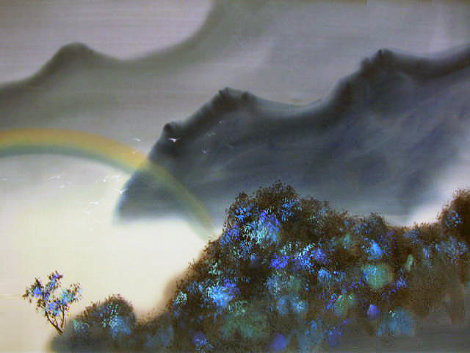 Untitled  Early Landscape 1980 26x36 Original Painting - David Lee