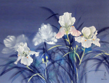 Flowers Watercolor 1978 40x30 Watercolor - David Lee