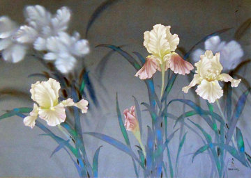 Iris 1980 30x40 on Silk Original Painting - David Lee Iris 1980 30x40 on Silk Original Painting - David Lee