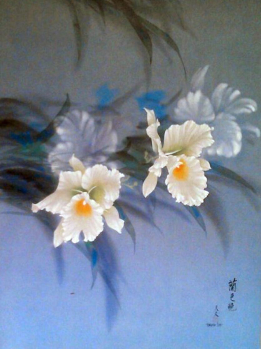 Untitled Flowers 1978 33x29 Original Painting by David Lee