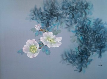 Moonflower Painting 1992 36x46 Super Huge Original Painting - David Lee Moonflower Painting 1992 36x46 Super Huge Original Painting - David Lee