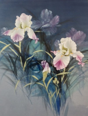 Irises 50x38 Original Painting - David Lee