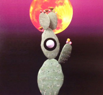 Cactus Moon 2008 36x36 Original Painting - Lawrence Lee