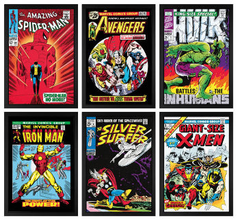 Marvel Superheroes Collection Set of 6 HS Limited Edition Print - Stan Lee